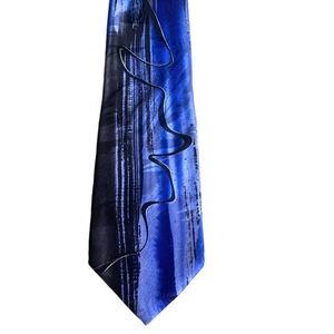 Jerry Garcia “Paris in the Rain” Silk Tie Blue Black – Artist Collection